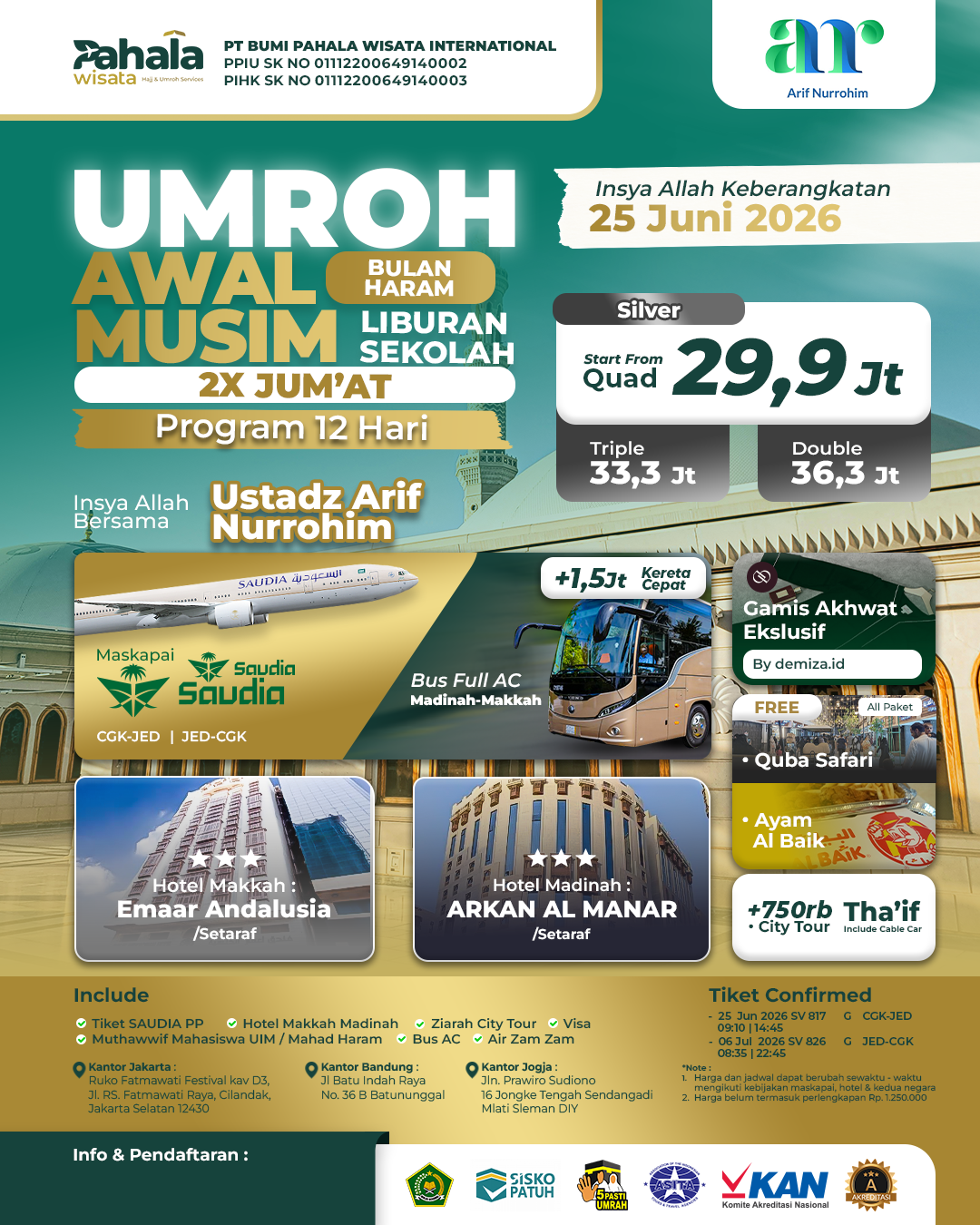 Umroh Liburan 12 Hari 2x Jumat Pahala