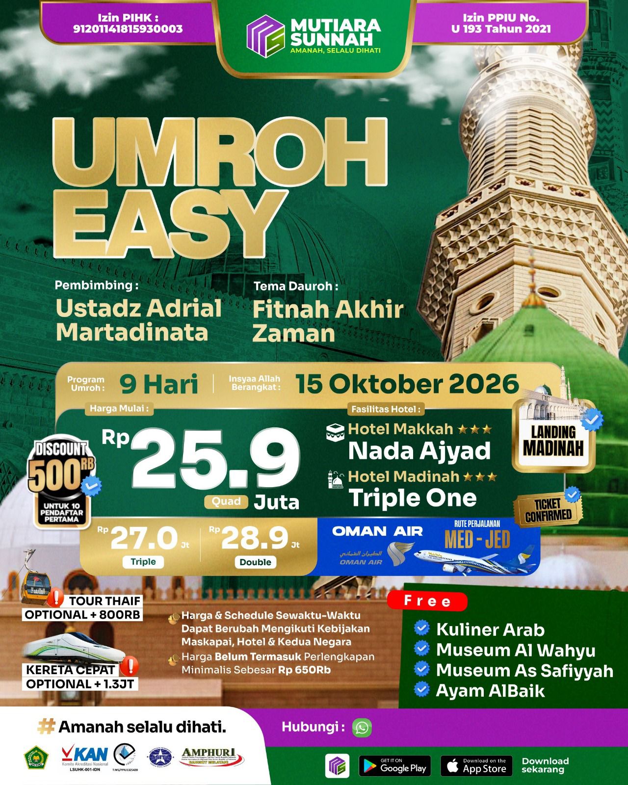 Umroh Hemat Landing Madinah MS October
