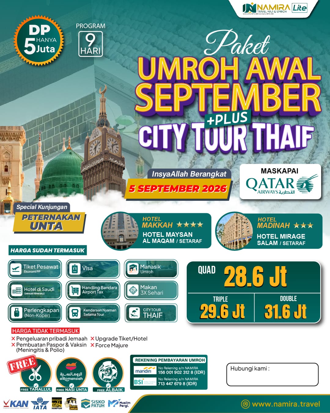 Umroh Awal September Namira
