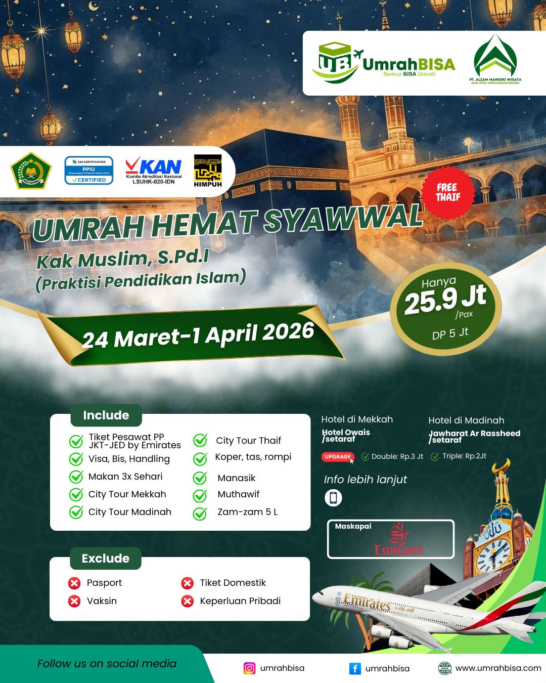 Umrah Hemat Syawal Bisa